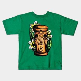 Plumeria Tiki. Kids T-Shirt